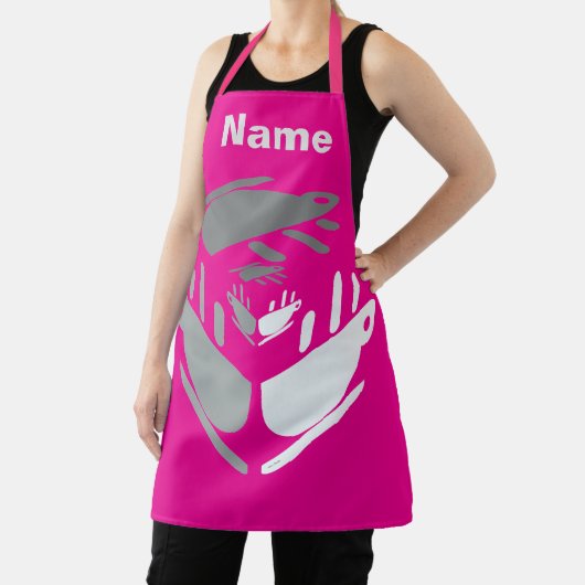 Neem een kopje Java Personalize Hot Pink Schort (Insitu)