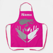 Neem een kopje Java Personalize Hot Pink Schort (Voorkant)