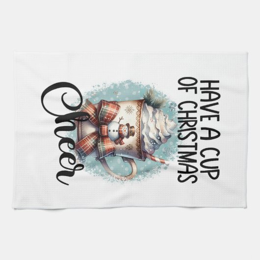 Neem een kopje kerst Cheer Theedoek (Horizontaal)