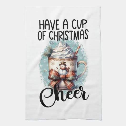 Neem een kopje kerst Cheer Theedoek (Verticaal)