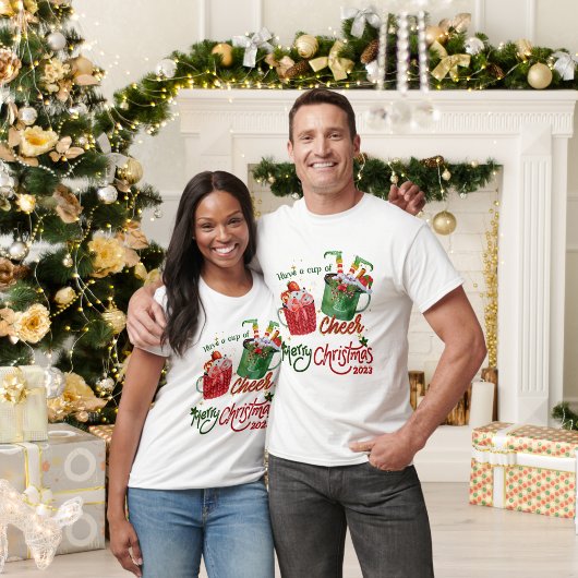 Neem een kopje vrolijke kerst Mannen T-shirt