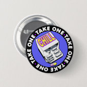 Neem een koude pil ronde button 5,7 cm (Voorkant /achterkant)