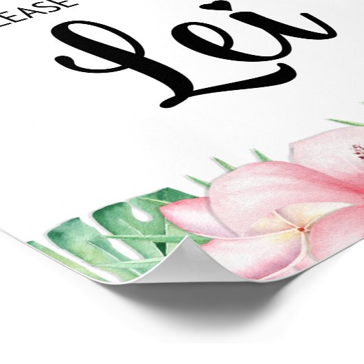 Neem een Lei Sign Tropical Hawaiian Luau Poster (Hoek)