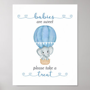 Neem een lekkere blauwe olifant baby boy douche poster