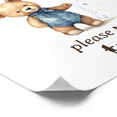 Neem een lekkernij Teddybeer Jongen Baby Shower Poster (Hoek)