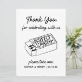Neem een lucifersbord | Huwelijk Dank u (Staand voorkant)