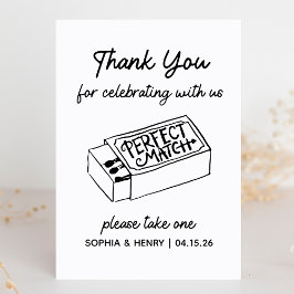 Neem een lucifersbord | Huwelijk Dank u