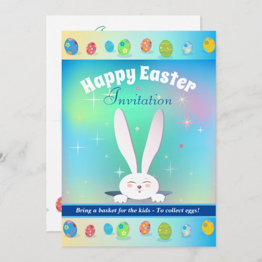 Neem een mand voor de kinderen om eieren te verzam feestdagenkaart (Voorkant / Achterkant)