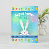 Neem een mand voor de kinderen om eieren te verzam feestdagenkaart (Staand voorkant)