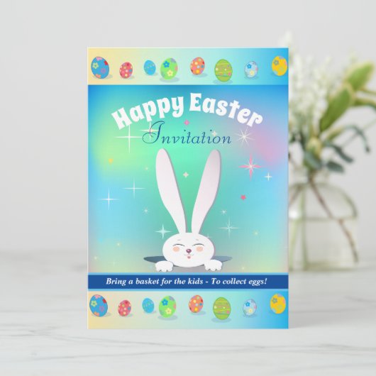 Neem een mand voor de kinderen om eieren te verzam feestdagenkaart (Staand voorkant)