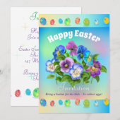 Neem een mandje voor de kinderen om paaseieren te  feestdagenkaart (Voorkant / Achterkant)