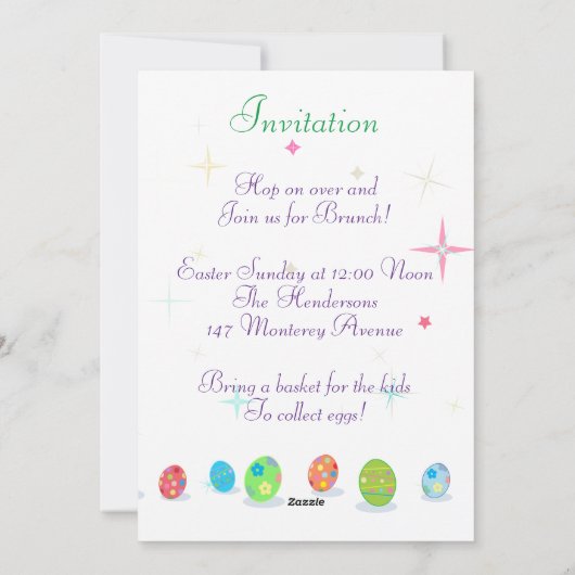 Neem een mandje voor de kinderen om paaseieren te  feestdagenkaart (Achterkant)