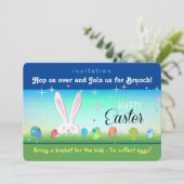 Neem een mandje voor de kinderen om paaseieren te  kaart (Staand voorkant)