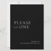 Neem een minimalistisch trouwgunstteken kaart (Voorkant)