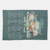 Neem een Nap Kitten op Lily Pad Monet 2025 Kalende Theedoek (Horizontaal)