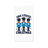 Neem een notenkraker kerst etiket (Voorkant)