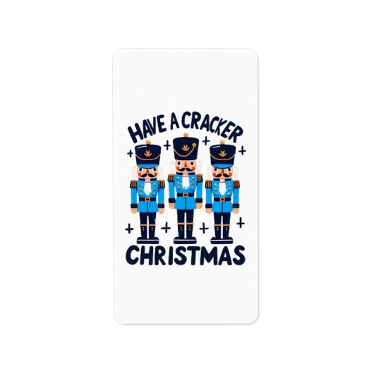 Neem een notenkraker kerst etiket (Voorkant)