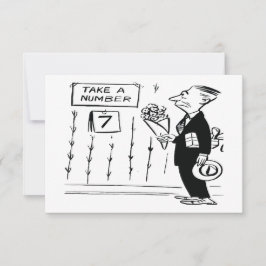 Neem een Nummer, Bezem, Grappige Vintage Save The Date