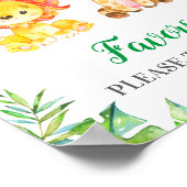 Neem één Oerwoud Safari Baby shower Poster (Hoek)