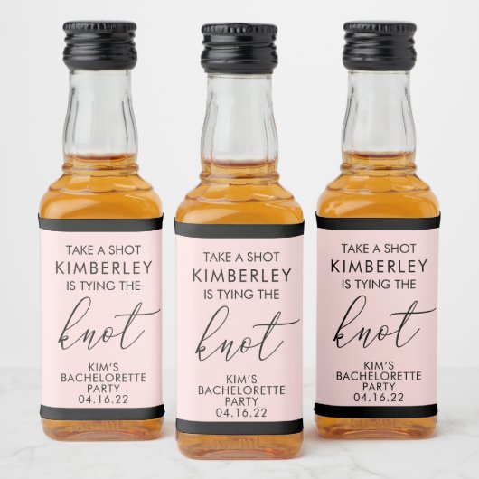 Neem een opgerold Bachelorette bedrukte mini Likeurfles Etiket (Flessen)