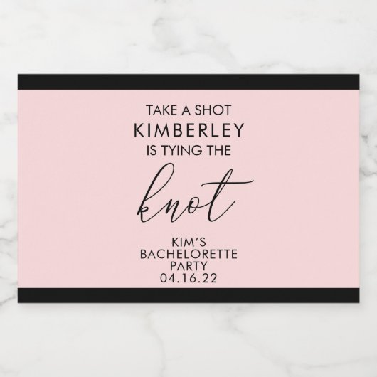 Neem een opgerold Bachelorette bedrukte mini Likeurfles Etiket (Enkel label)