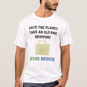 Neem een oude tas met winkelwagentje om het hergeb t-shirt