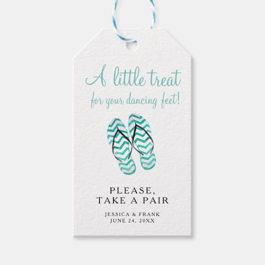 Neem een paar Teenslippers bruiloft Cadeaulabel (Voorkant)