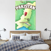 Neem een Pakistaanse reisposter mee Canvas Afdruk (Insitu (Slaapkamer))