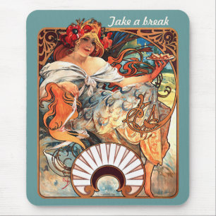 Neem een pauze CC0413 Alphonse Mucha Muismat