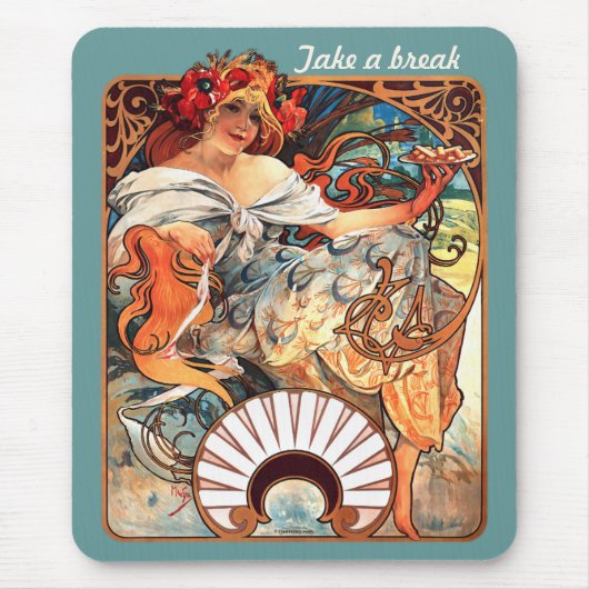 Neem een pauze CC0413 Alphonse Mucha Muismat (Voorkant)
