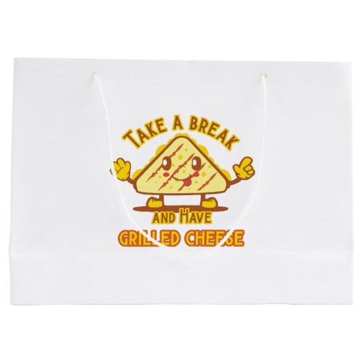Neem een pauze en heb gegrilde kaas groot cadeauzakje (Achterkant)