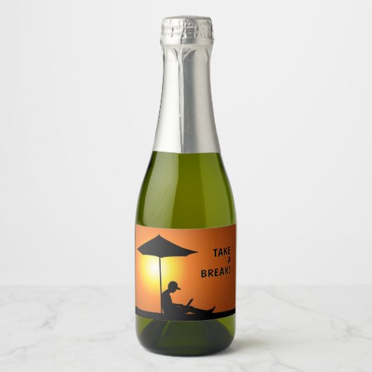 "Neem een pauze!" Sparkling Wijnetiket (Voorkant)