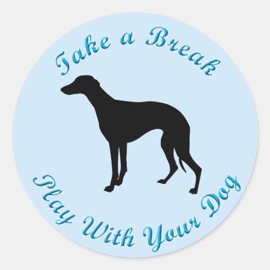 Neem een pauze (Whippet) Ronde Sticker (Voorkant)