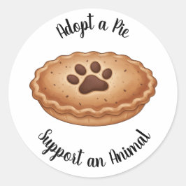 Neem een Pie Dierenreddingsondersteuning Ronde Sticker