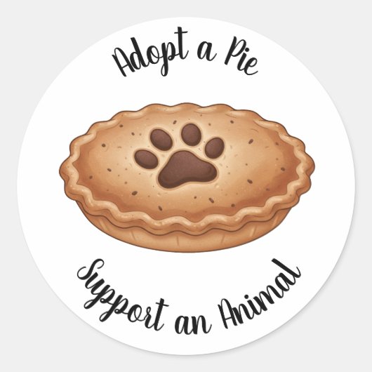 Neem een Pie Dierenreddingsondersteuning Ronde Sticker (Voorkant)