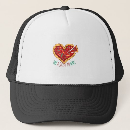 Neem een plak van mijn pizza hart trucker pet (Voorkant)