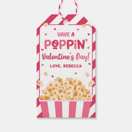 Neem een Poppin 'Valentijnsdag Popcorn Cadeaulabel (Voorkant)