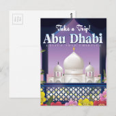Neem een poster voor het reizen naar Abu Dhabi Vin Briefkaart (Voorkant / Achterkant)