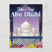 Neem een poster voor het reizen naar Abu Dhabi Vin Briefkaart (Voorkant)
