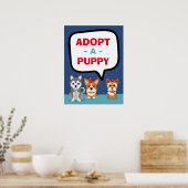Neem een puppy met de naam verjaardagsbericht aan poster (Keuken)