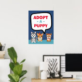 Neem een puppy met de naam verjaardagsbericht aan poster (Thuiskantoor)