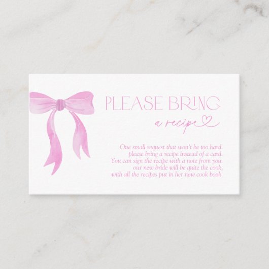 Neem een recept mee Pink Bow Enclosure Kaart (Voorkant)