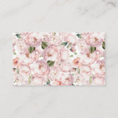 Neem een recept mee voor een blozen roze bloemendo informatiekaartje (Achterkant)