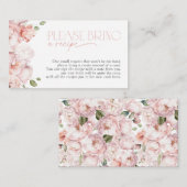 Neem een recept mee voor een blozen roze bloemendo informatiekaartje (Voorkant / Achterkant)