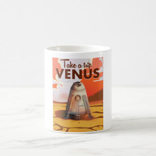 Neem een reis naar Venus reisposter. Koffiemok