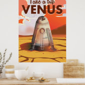 Neem een reis naar Venus reisposter. Poster (Keuken)