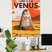 Neem een reis naar Venus reisposter. Poster (Thuiskantoor)
