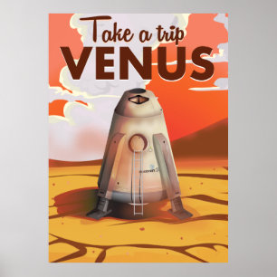 Neem een reis naar Venus reisposter. Poster
