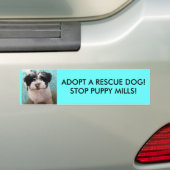 NEEM EEN RESCUE DOG AAN!STOP POPPY MILLS! BUMPERSTICKER (Op auto)