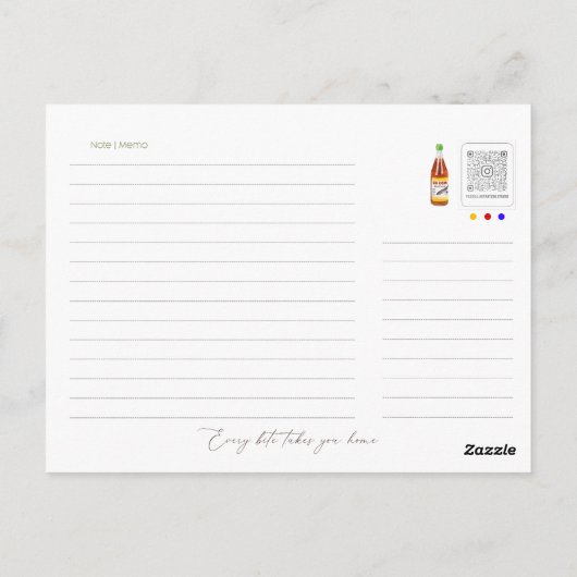 Neem een Rice Day Kaart, Rice Bord Illustration Briefkaart (Achterkant)